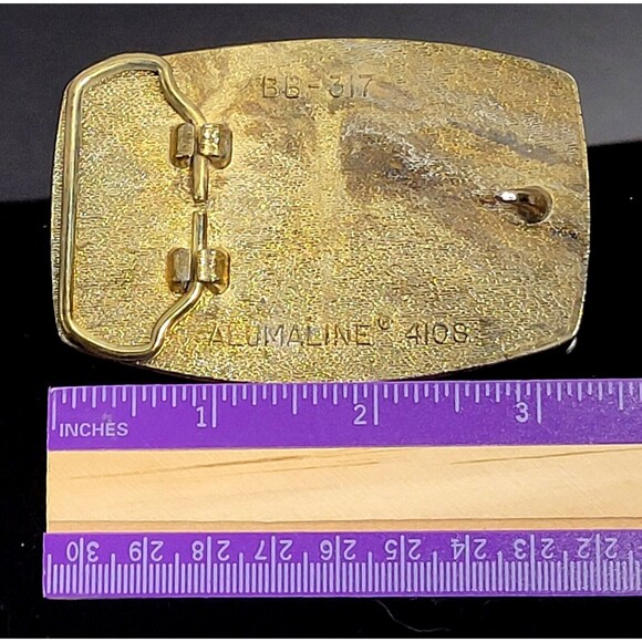 VTG The Stolle Corporation Belt Buckle 3.15" wide Alumaline 4108 BB-317 USA VGC! - Picture 5 of 6